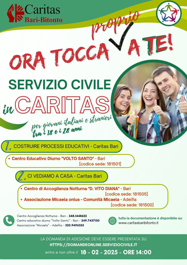 Servizio Civile in Caritas Diocesana Bari Bitonto